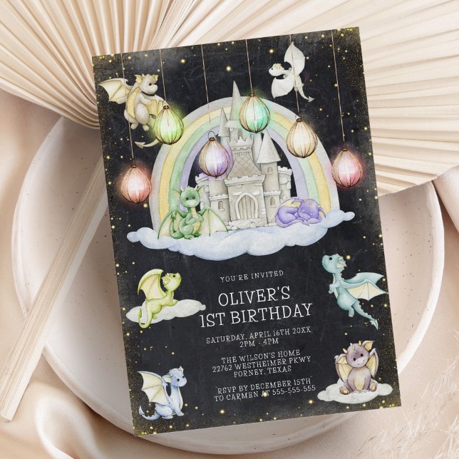 Invitation Dragon Whimsical Magique fête d'anniversaire (Créateur téléchargé)