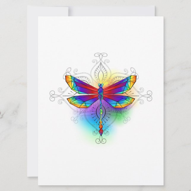 Invitation Dragonfly en arc-en-ciel (Devant)