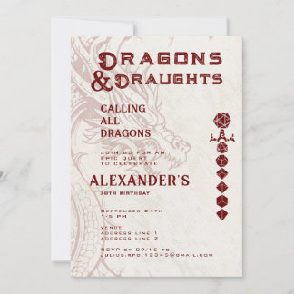 Invitation Dragons & Bières Epic Celtic RPG Anniversaire de J