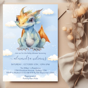 Invitation Dragons Fairy Tale Dragon Baby shower