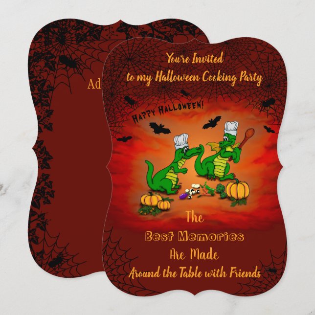 Invitation Dragons - Joyeux Halloween ! Aujourd'hui je vais c (Devant / Derrière)