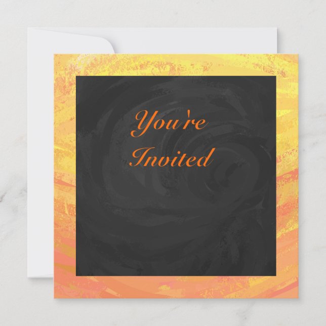 Invitation Dragons Oeil orange et noir Monogramme (Devant)