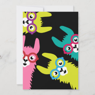 Invitation Drama Llama Camélid coloré