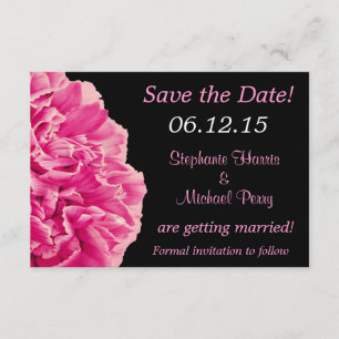 Invitation Dramatic Pink Peony Enregistrer le Mariage de date