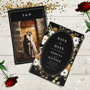 Invitation Dramatique et sombre romantique Moody Photo floral