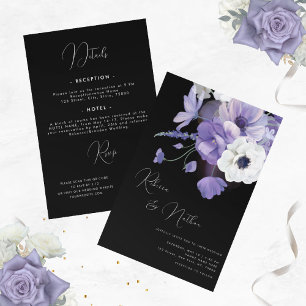 Invitation Dramatique Lavande Florale Lilac tout en un Mariag