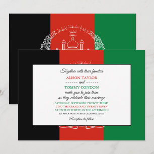 Invitation Drapeau afghan, Drapeau afghan Mariage