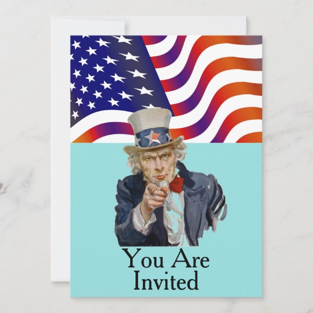 Invitation Drapeau américain (Devant)