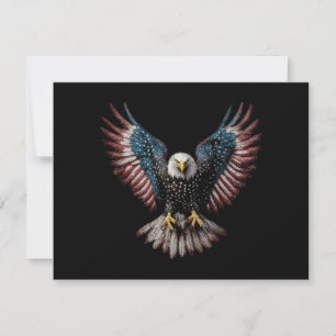 Invitation Drapeau Américain Aigle Chauve 4 Juillet USA Patri