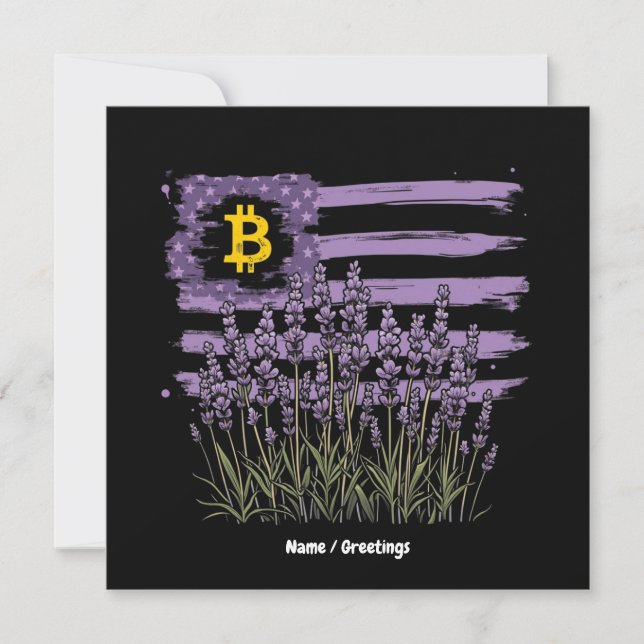 Invitation Drapeau américain Bitcoin BTC Révolution Drôle Cry (Devant)