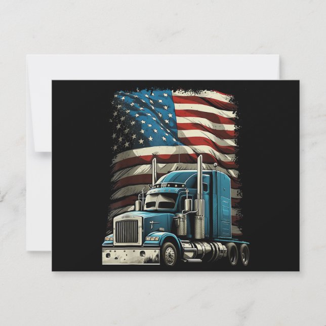 Invitation Drapeau américain de camionnette pour voiture patr (Devant)
