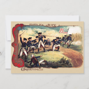 Invitation Drapeau américain de la bataille de la guerre révo