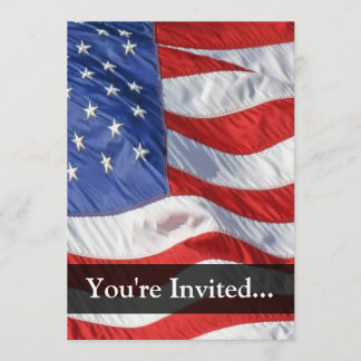 Invitation Drapeau américain, ondulant en vent