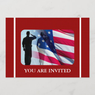 Invitation Drapeau américain patriotique avec le soldat de
