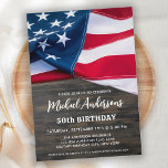 Invitation Drapeau américain patriotique fête d'anniversaire<br><div class="desc">Etats-Unis Drapeau américain Invitations fête d'anniversaire. Des amis Invitations et de la famille à votre fête d'anniversaire patriotique avec ces invitations modernes du drapeau américain. Personnalisez cette invitation de drapeau américain avec votre événement, nom et détails de la fête. Voir notre collection pour faire correspondre cadeaux d'anniversaire patriotiques, faveurs de...</div>