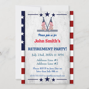 Invitation Drapeau américain patriotique simple