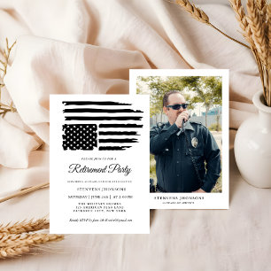 Invitation Drapeau américain personnalisé pour la retraite mi