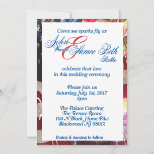 Invitation Drapeau américain rouge blanc & bleu du 4 juillet