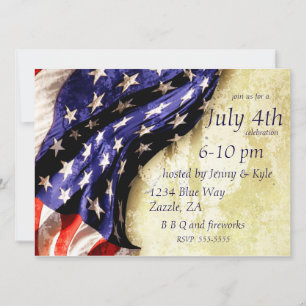 Invitation Drapeau américain vintage 4 juillet