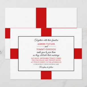Invitation Drapeau anglais, Drapeau de l'Angleterre Mariage