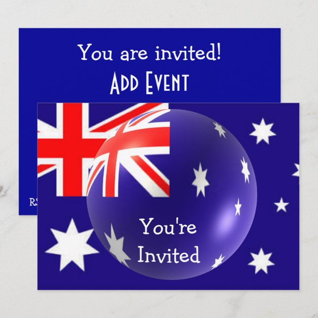 Invitation Drapeau australien (Devant / Derrière)
