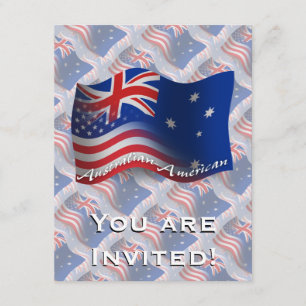 Invitation Drapeau australien-américain