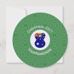 Invitation Drapeau Australien Ange Noël Personnalisé