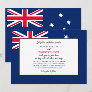 Invitation Drapeau australien, Drapeau australien Mariage