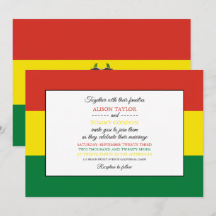 Invitation Drapeau bolivien, Drapeau de Bolivie Mariage