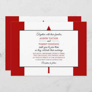 Invitation Drapeau canadien, Drapeau du Canada Mariage