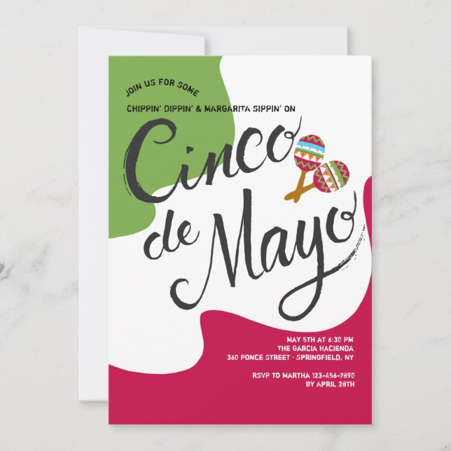 Invitation Drapeau Cinco de Mayo (Devant)