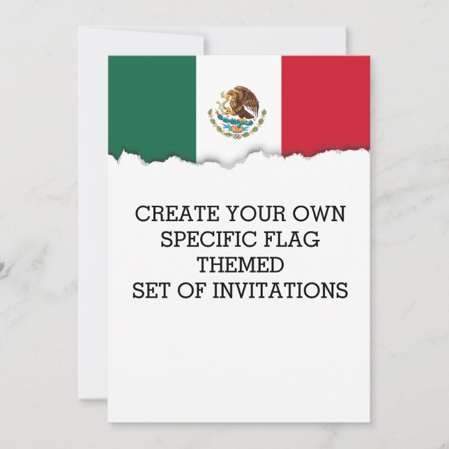 Invitation Drapeau classique mexicain (Devant)