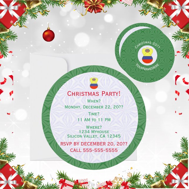 Invitation Drapeau colombien Abuela Angel Christmas Personnal (Créateur téléchargé)