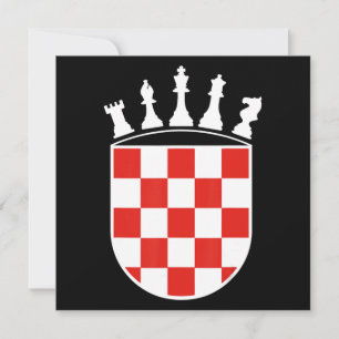 Invitation Drapeau croate couleurs Joueur d'échecs cadeaux po