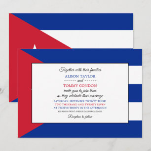Invitation Drapeau cubain, Drapeau cubain Mariage
