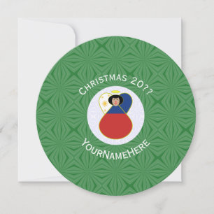 Invitation Drapeau d'ange philippin Noël Personnaliser Rond