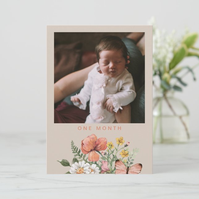 Invitation Drapeau de bannière de première année fleur sauvag (Debout devant)