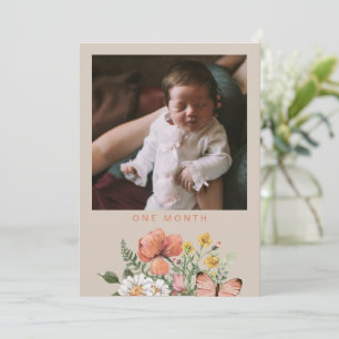 Invitation Drapeau de bannière de première année fleur sauvag