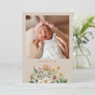 Invitation Drapeau de bannière de première année fleur sauvag