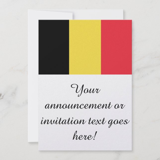 Invitation Drapeau de Belgique (Devant)