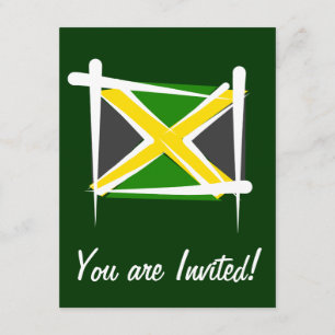 Invitation Drapeau de brosse de la Jamaïque