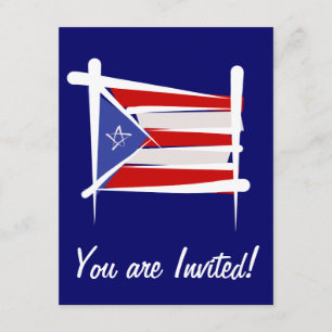 Invitation Drapeau de brosse de Porto Rico