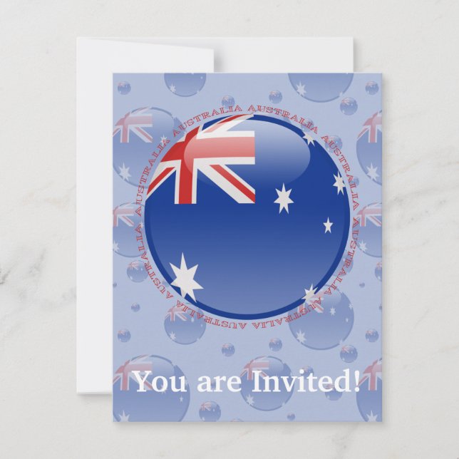 Invitation Drapeau de bulle de l'Australie (Devant)