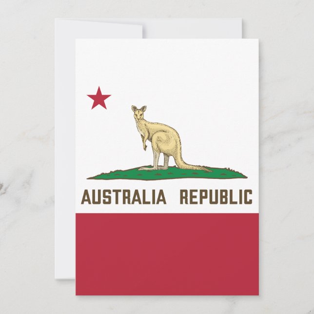 Invitation Drapeau de Californie Australie Kangaroo (Devant)