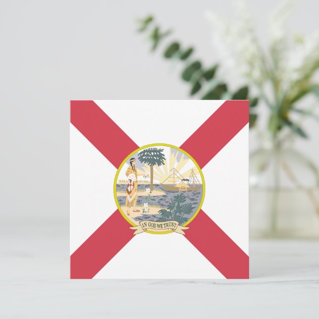 Invitation Drapeau de la Floride : l'État ensolleillé des Flo (Debout devant)