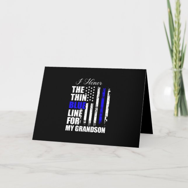 Invitation Drapeau de la police Thin Blue Line Back The Blue (Devant)