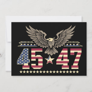 Invitation Drapeau de l'aigle américain vintage Trump 45 47 É
