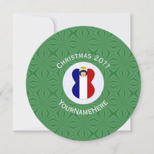Invitation Drapeau de Noël ange français personnalisé