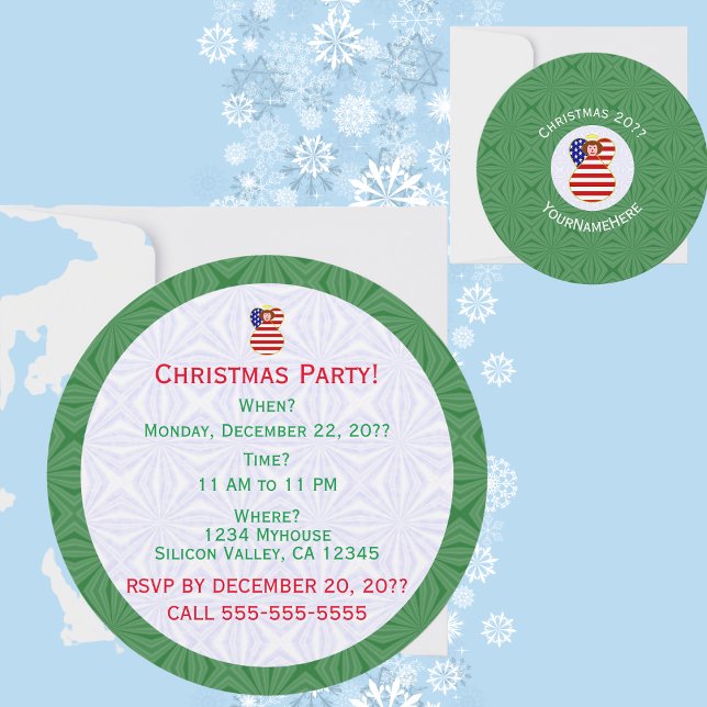 Invitation Drapeau de Noël personnalisé avec texte de l'ange  (Créateur téléchargé)