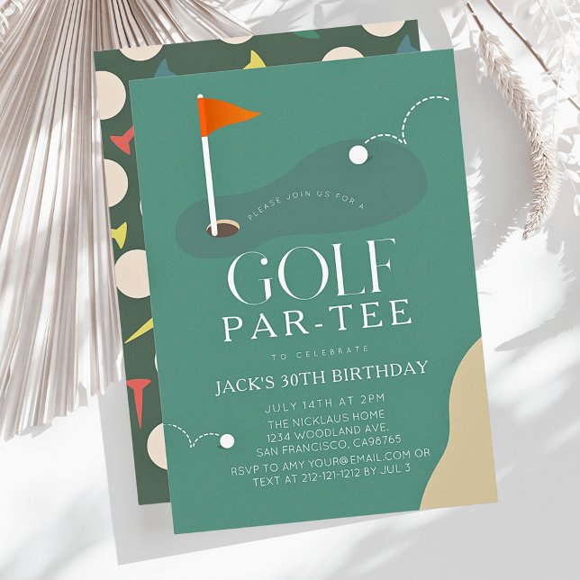 Invitation Drapeau de parcours de golf pour l'anniversaire ad (Créateur téléchargé)